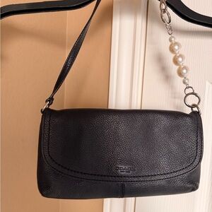 Coach Black Pebbled Leather Shoulder Bag
